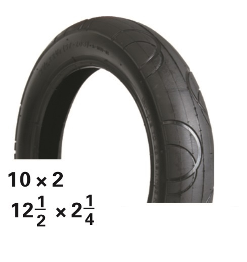 Покрышка 10 x 2.0 (54-152) 09-500246 ВЕЛОСИПЕДНАЯ (до 2,5 Bar) слик черная HOTA SALE