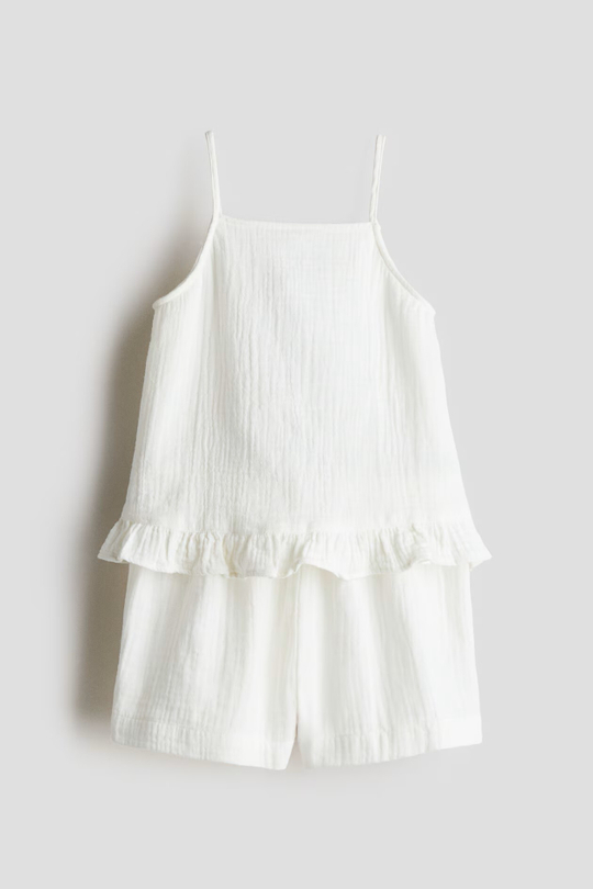 H&M Комплект из топа и шорт, белый