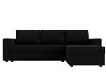 Диван угловой Траумберг Лайт правый угол, Черный, Микровельвет, 117134