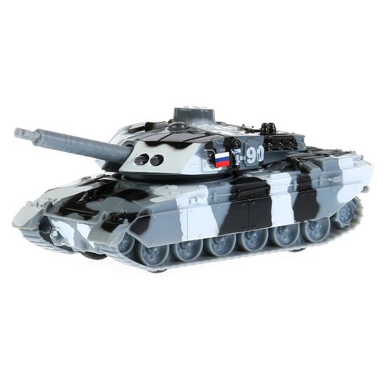 Машина металл свет+звук ТАНК t-90 13 см, подвиж. дет., инерция, кор. Технопарк