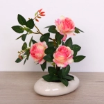 Цветочная композиция «Розовый восторг» 25см в горшке, цвет розовый