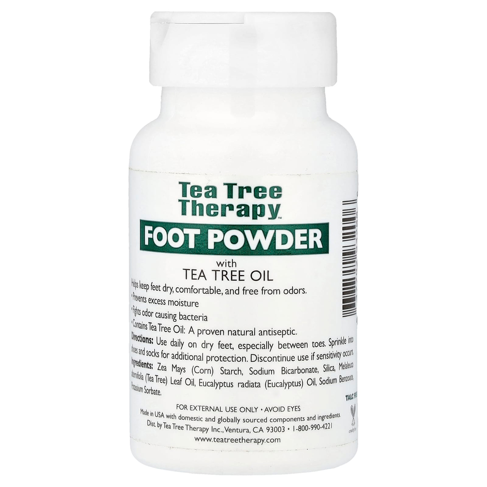 Tea Tree Therapy, антисептическая пудра для ног с маслом чайного дерева, без запаха, 85 г (3 унции)