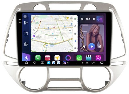 Магнитола для Hyundai i20 2009-2012 (климат) - FarCar XXL3244M монитор 9.5" 2K QLED на Android 14, TS20, 8+256Гб, CarPlay, 4G SIM-слот