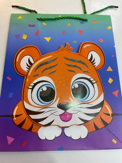 Пакет 26х10х32см 3D с блестками Звери 141V-937