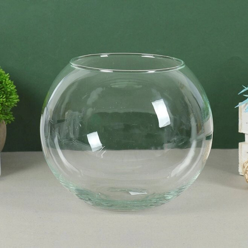 Ваза стеклянная "Сфера" горл. d-13.5см, 18х16 см, 3л 2068