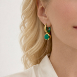 Серьги с Хризопразом, Эмаль, E0178-22/17