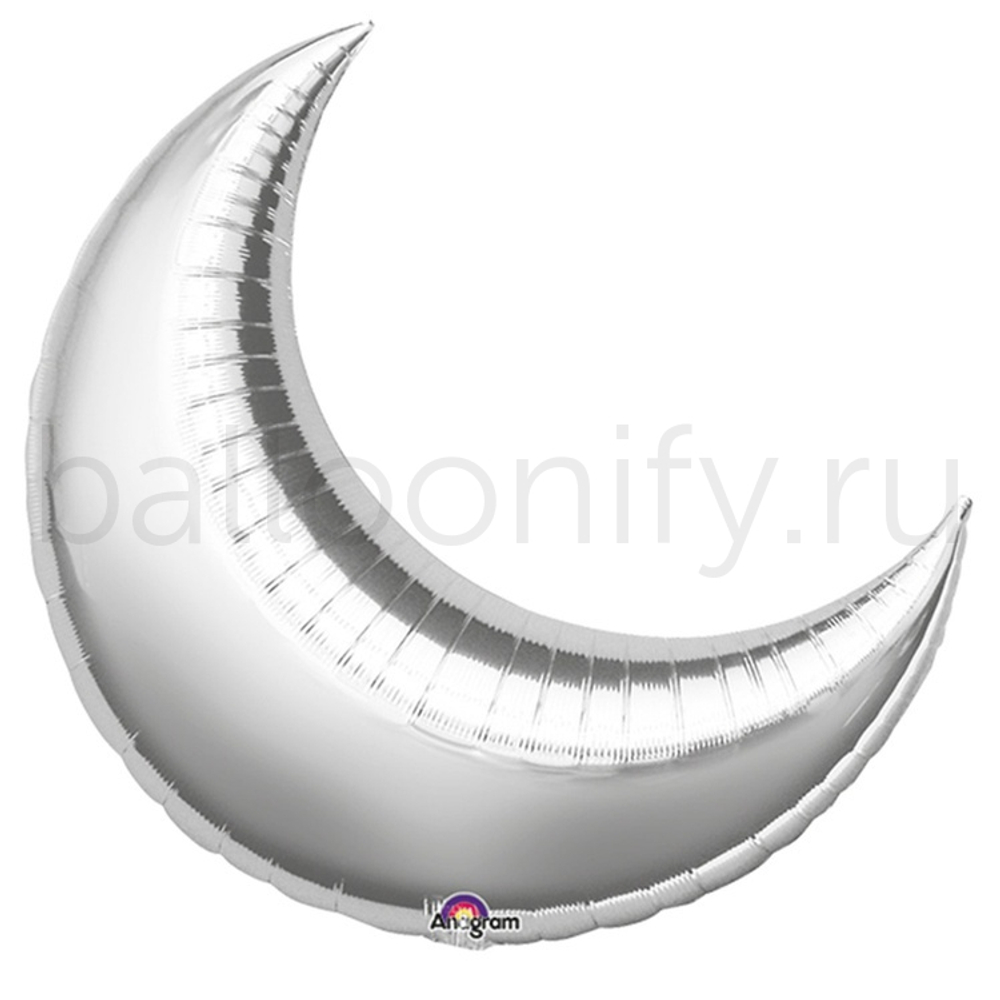 Фольгированная фигура, Месяц 13"/33CM W X 14"/36CM H Металлик Silver