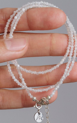 ХХХ Цепочка "Memo about Love&Luck" из розового кварца 47-54 см