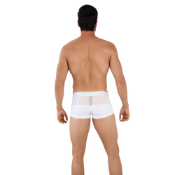 Мужские трусы хипсы белые с сетчатыми вставками Clever Moda LUCERNA LATIN BOXER 103201
