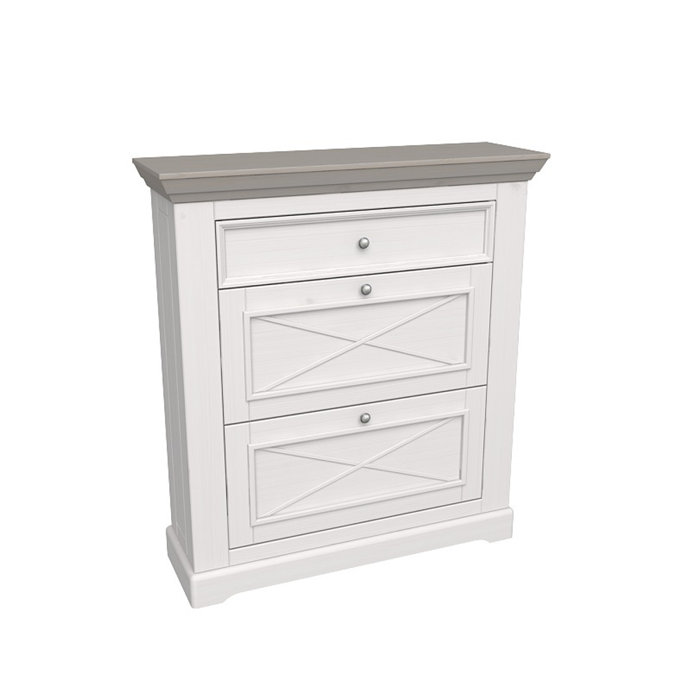 Тумба для обуви «Форест» белый воск/антрацит