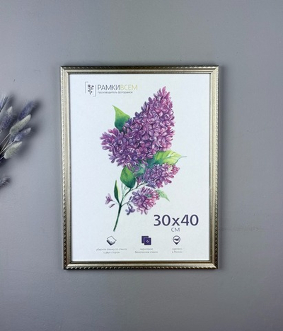 Фоторамка 30х40 см серебро, орнамент, арт. 3040.695364