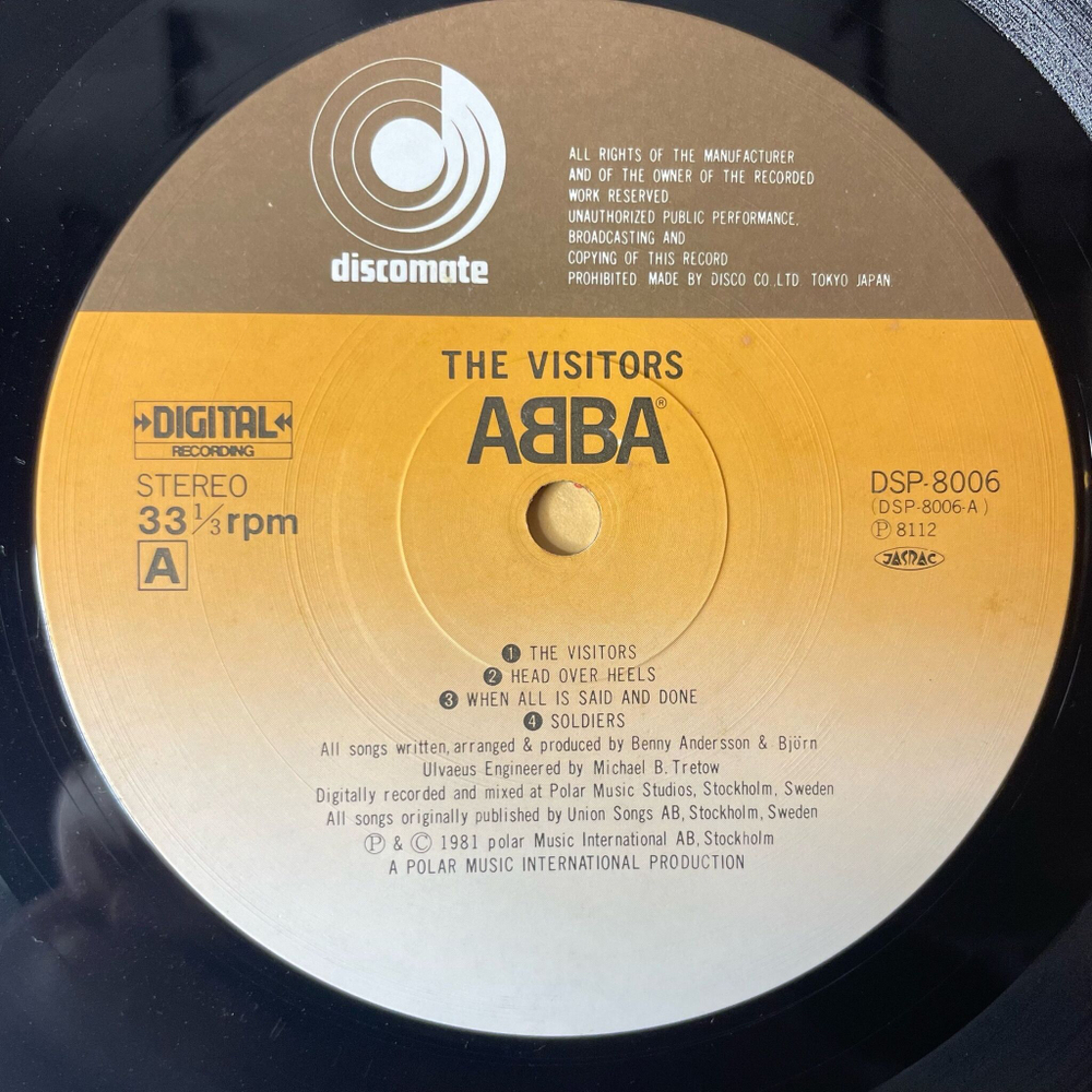 Винтажная виниловая пластинка LP ABBA АББА The Visitors (Japan 1981) (Obi)