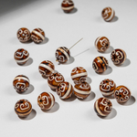 Бусина Дзи из агата, 10мм, коричневый