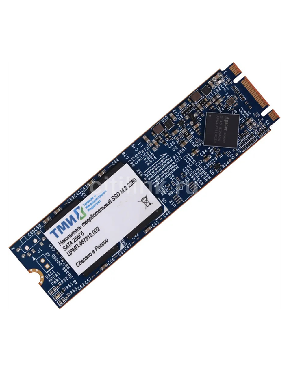Твердотельный накопитель ТМИ SSD M.2 2280 1ТБ SATA3 6Gbps, 3D TLC, до R560/W520, IOPS (random 4K) до R66K/W73K, 2521,01 TBW, 3,45 DWPD 2y wty МПТ