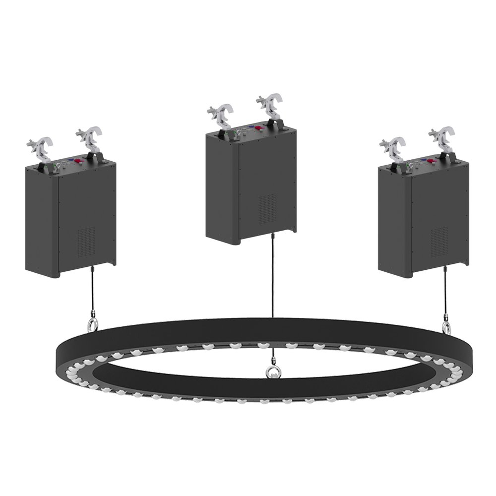 Кинетическое кольцо 90 см, с эффектом Beam, на 3-х лебедках — RGBW 48×20 Вт 2° 2400 Вт
