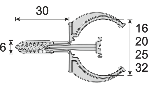 Крепеж для труб Идеал Ф25 ИзиФикс 6х30мм