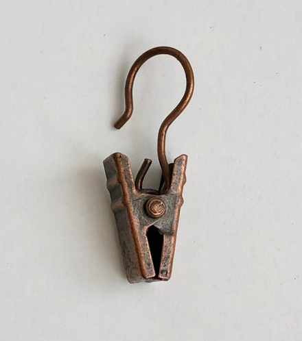 Зажим металлический для колец кованых карнизов, цвет медь