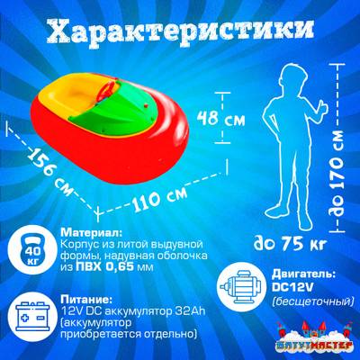 Электрическая бамперная лодка «Клубника» на часовом механизме