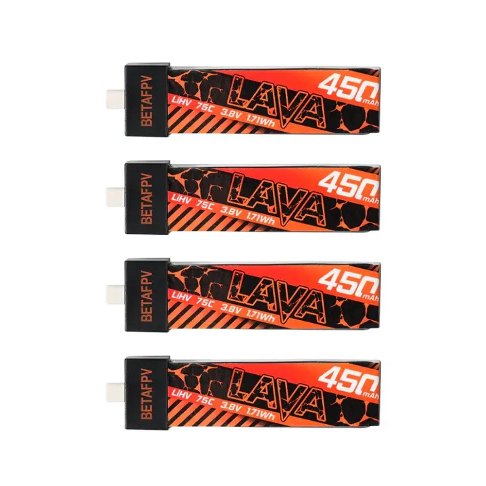 Аккумуляторы Betapv Lava 1S 450mAh 75С 3.8V 4 шт.