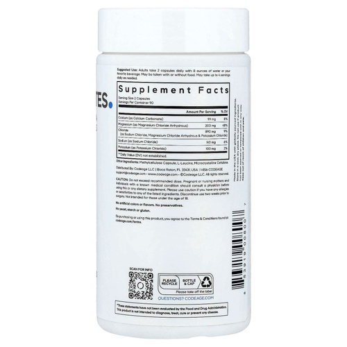 Codeage, кетоэлектролиты, 180 растительных капсул