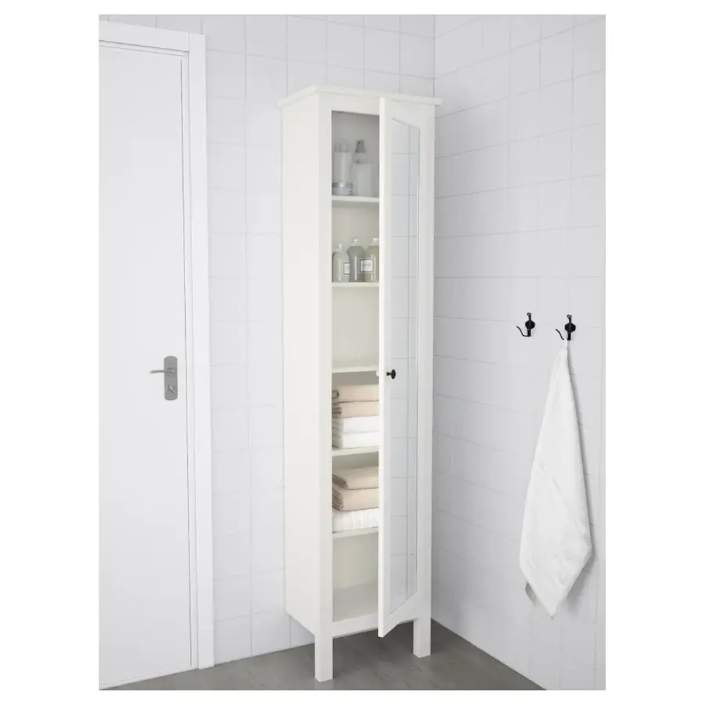 Высокий шкаф для ванной - IKEA HEMNES/ХЕМНЭС ИКЕА, 31x49x200 см, белый