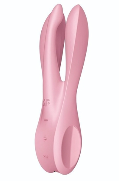 Розовый вибратор Threesome 1 с пальчиками