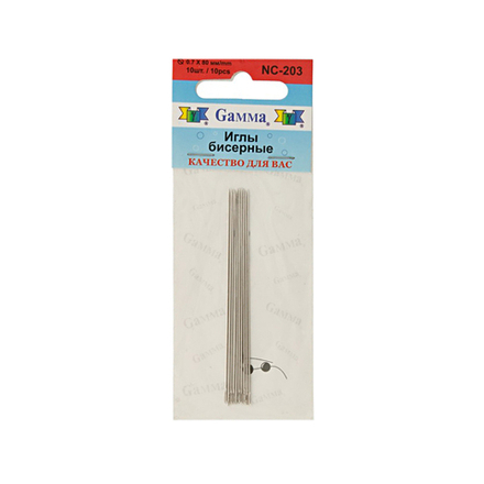 "Gamma"   Иглы бисерные   сталь   NC-203  d 0.7 мм  10 шт