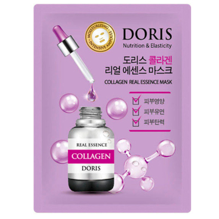 [DORIS] НАБОР Тканевая маска для лица КОЛЛАГЕН COLLAGEN Real Essence Mask, 10 шт*25 мл