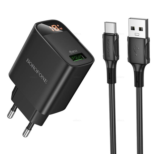 Зарядное устройство на Micro QC3.0 Borofone BA95A (black)