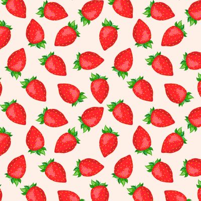 Comical strawberry seamless pattern