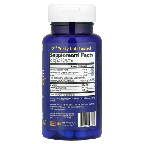 Natural Stacks, Dopamine Brain Food™, 60 веганских капсул