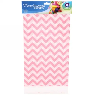 Скатерть «Волны» розовая 108*180см, пвх