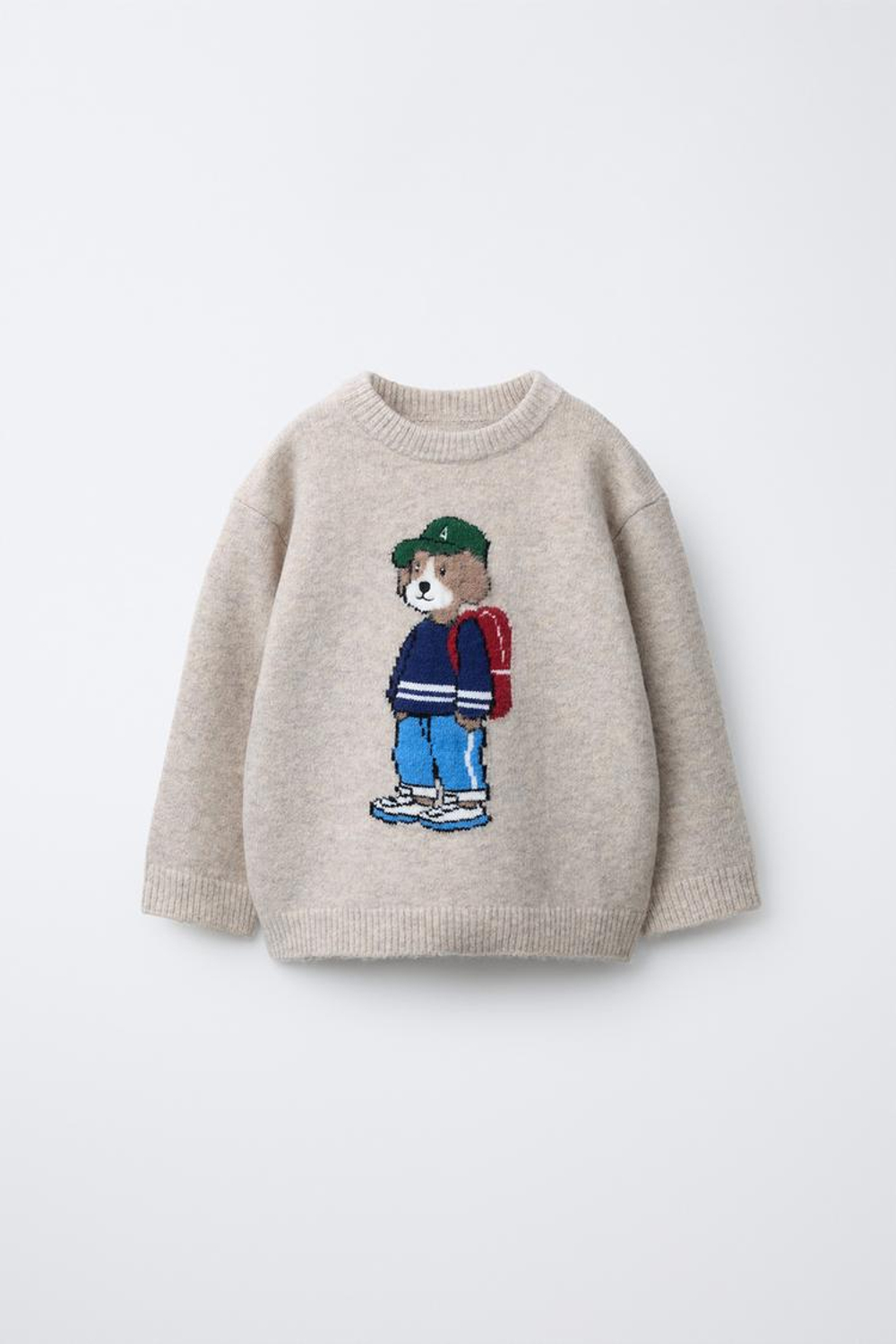 ZARA МЯГКИЙ ТРИКОТАЖНЫЙ ДЖЕМПЕР С ВЫШИВКОЙ, СЕРЫЙ