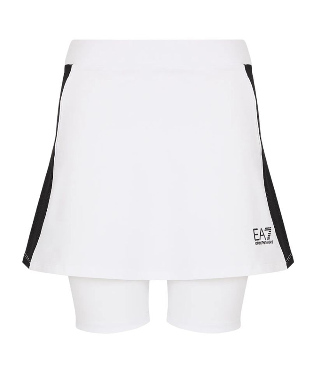 Теннисная юбка EA7 Woman Jersey Skirt - White