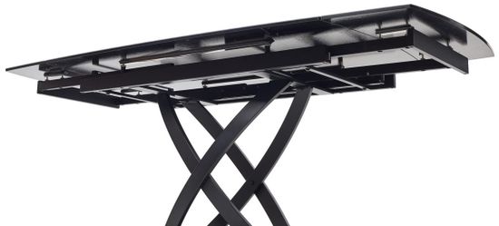 Стол FOGGIA 140 KL-136 Серый мрамор матовый, итальянская керамика/черный каркас