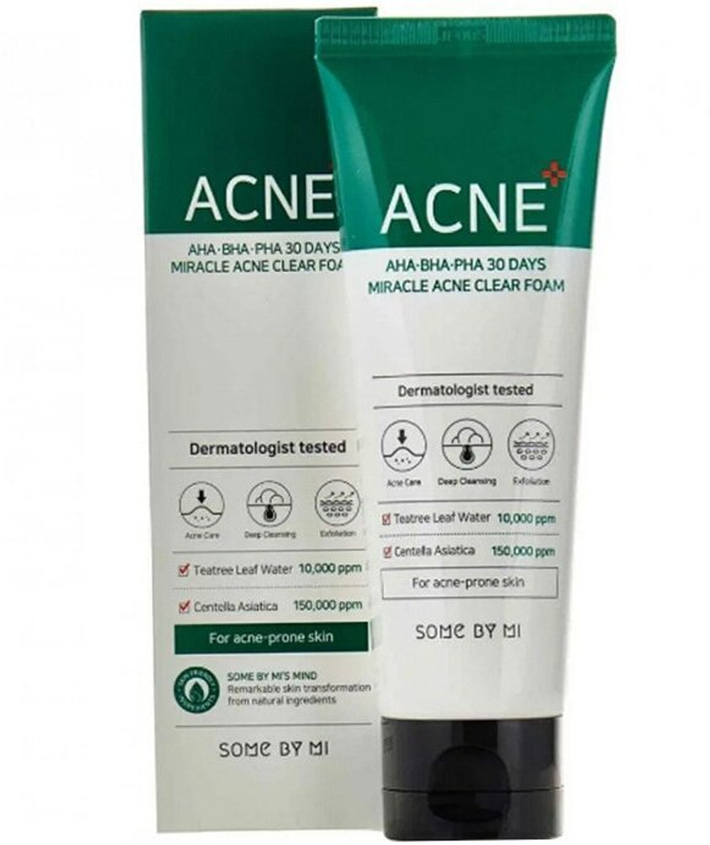 Some By Mi очищающая пенка AHA-BHA-PHA 30 days miracle acne, 100 мл, 120 г