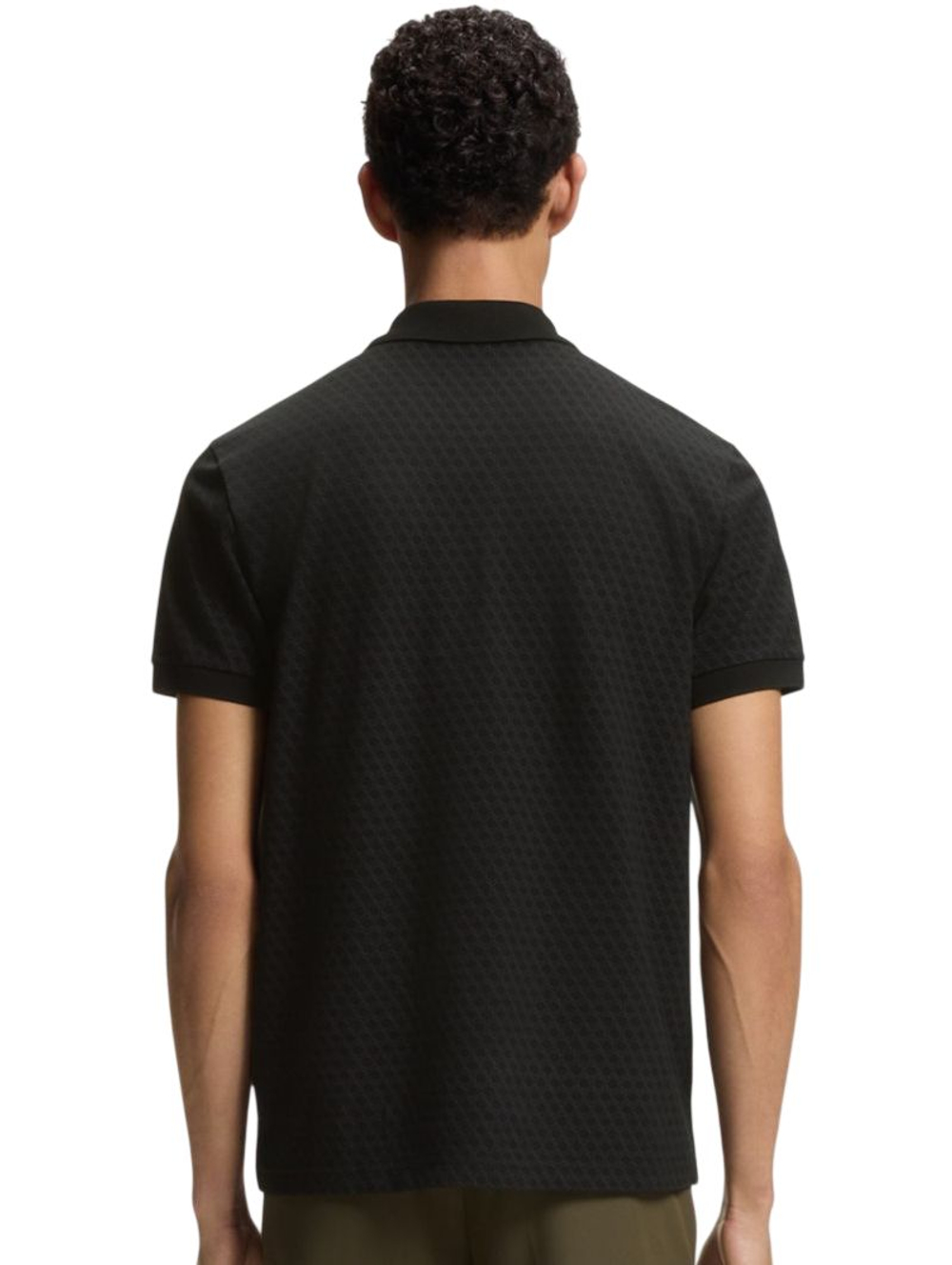 Теннисное поло BOSS Chip Pattern - black