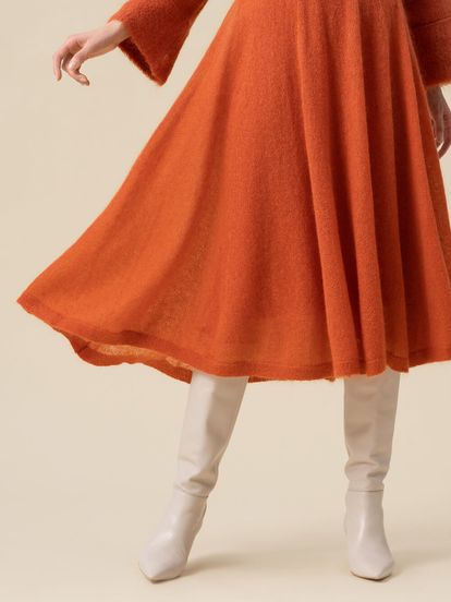 Женская юбка терракотового цвета - фото 4