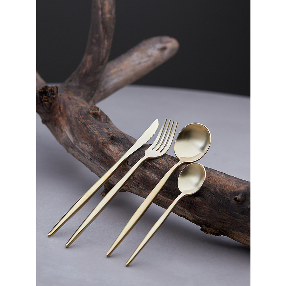 Набор столовых приборов globe, золотистые матовые, 16 пред.