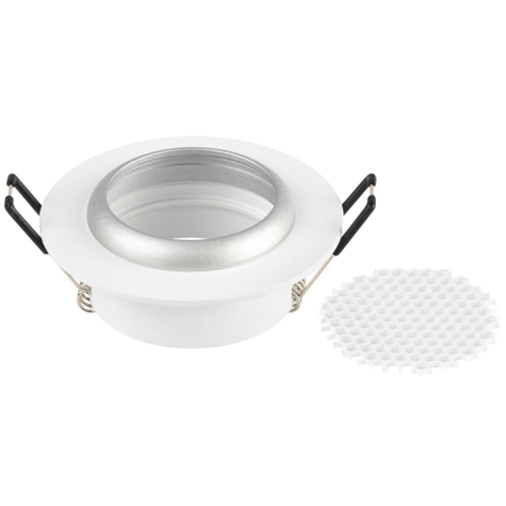 Светильник встраиваемый алюминиевый ЭРА KL109 WH/SL под лампу MR16 GU5.3 белый/серебро матовый