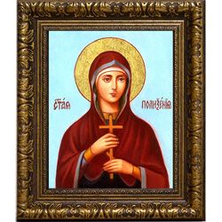 Поликсения Испанская, преподобная дева. Икона на холсте.