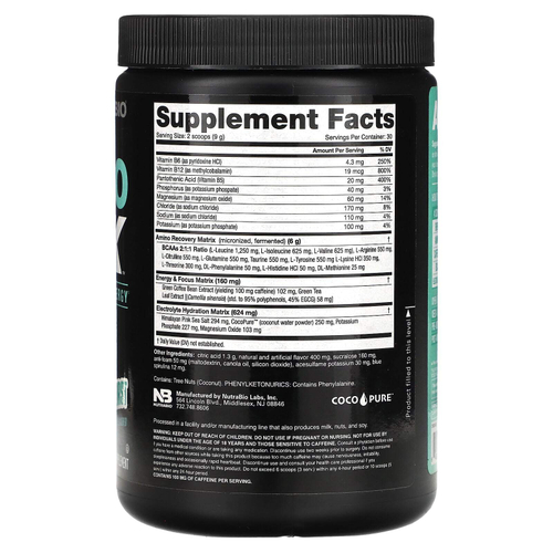 NutraBio, Amino Kick, Baja Burst, 271 г (0,6 фунта)