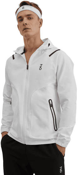 Куртка с капюшоном мужская 7/6 Man Jacket White/Black, арт. MJ76-WHBK