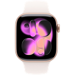 Apple Watch Series 11 GPS 42mm Rose Gold Aluminium Case with Light Blush Sport Band - S/M,Model A3331