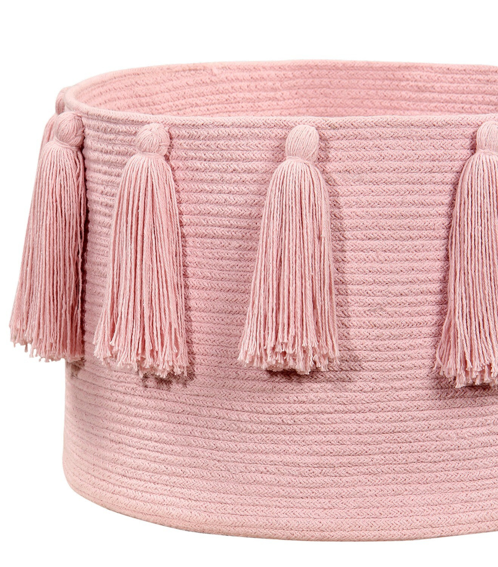 Корзина Lorena Canals Tassels Pink (30 x Ø45 см)