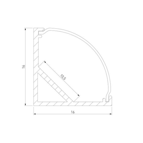 Профиль угловой алюминиевый с рассеивателем Elektrostandard LL-2-ALP008 a053627