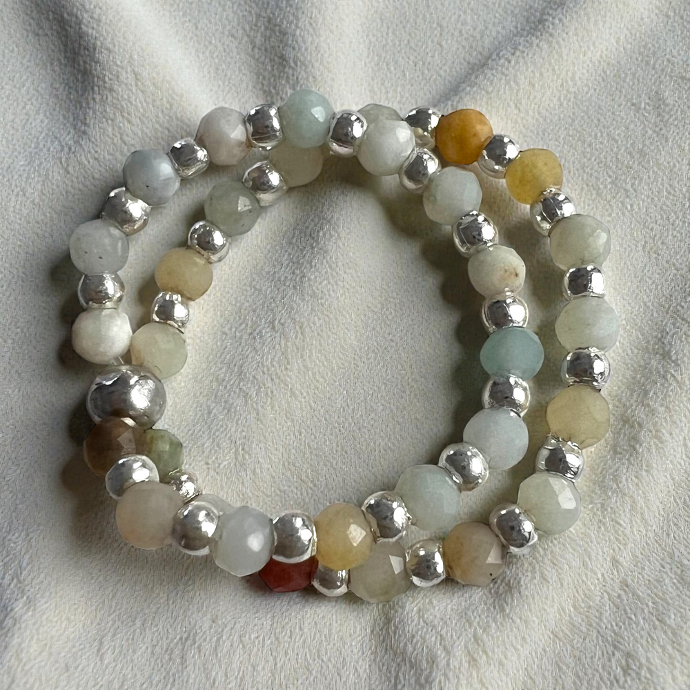 Браслет. Бирюзовое спокойствие. Амазонит и Жемчуг