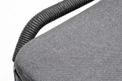 "Венето" обеденная группа на 6 персон со стульями "Милан", каркас темно-серый, роуп темно-серый