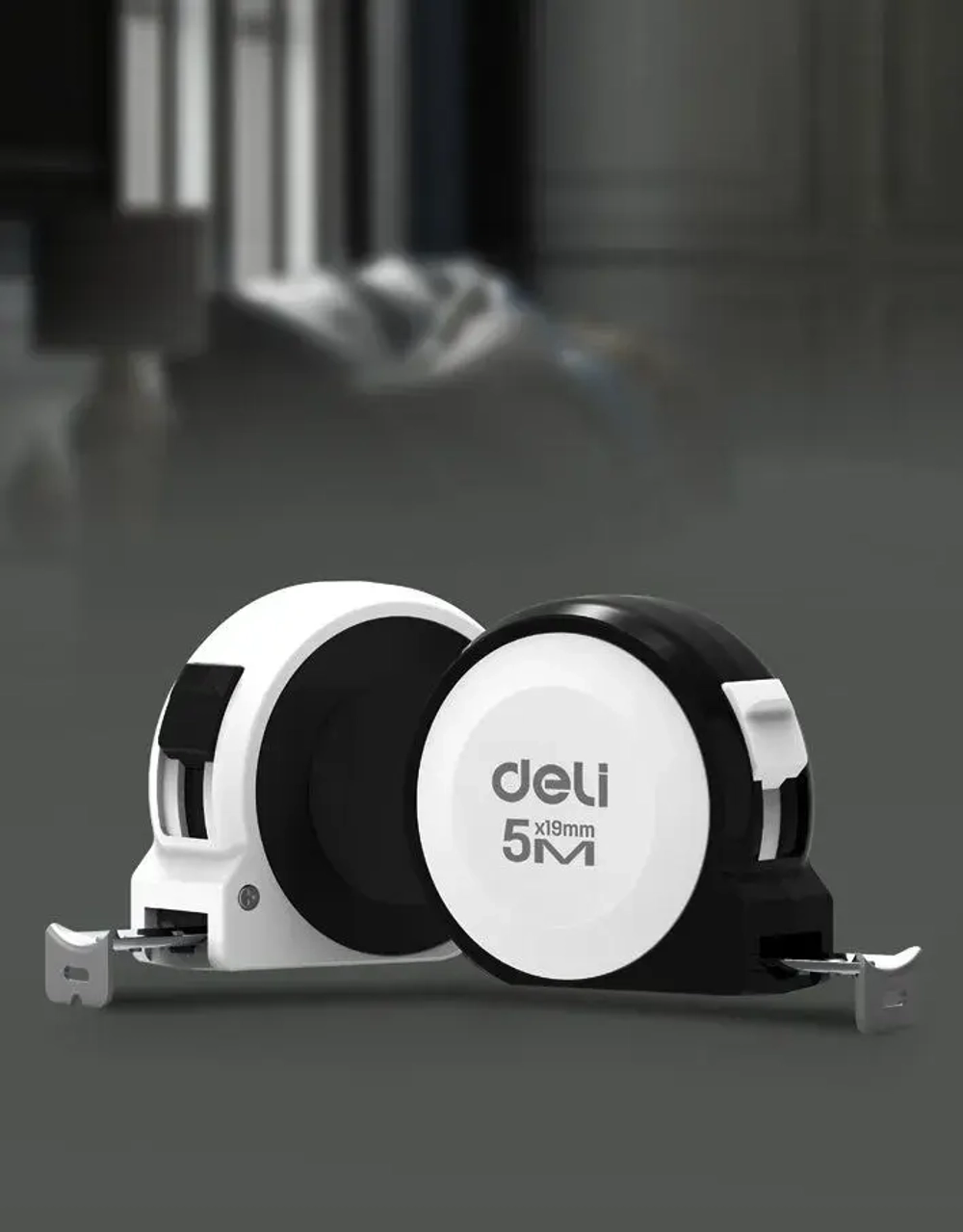 Рулетка "Home Series White" Deli H8005B 5м х 19мм (Эксклюзивный дизайн, подарочная упаковка)