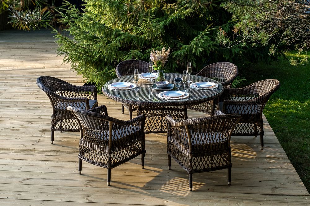 "Эспрессо–150 S" обеденная группа плетеная, цвет коричневый